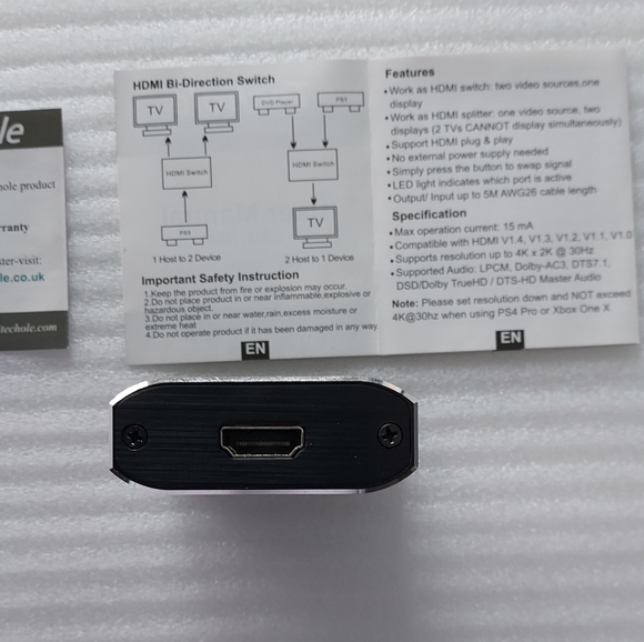 NIB Techole HDMI BI-Direction Switch - Picture 4 of 6